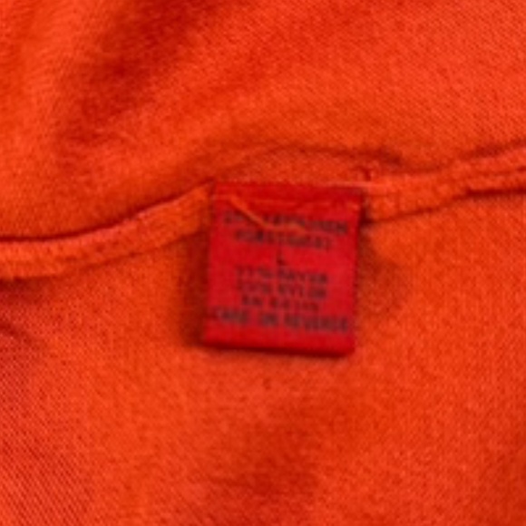 Red Brand Roll Collar Open Front Burnt Orange Cardigan Size L - Picture 6 of 6